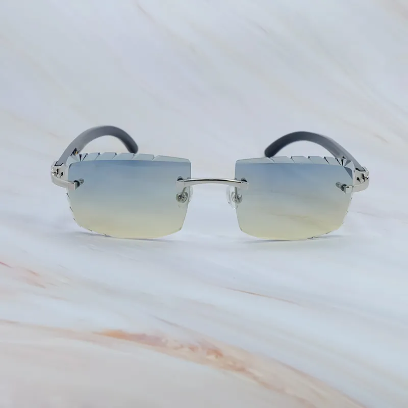 Gafas de sol genuinas de buffalo Horner Carter Diseñador de gafas de sol sin borde para hombres y mujeres NUEVOS EN DIAMOND CUT 