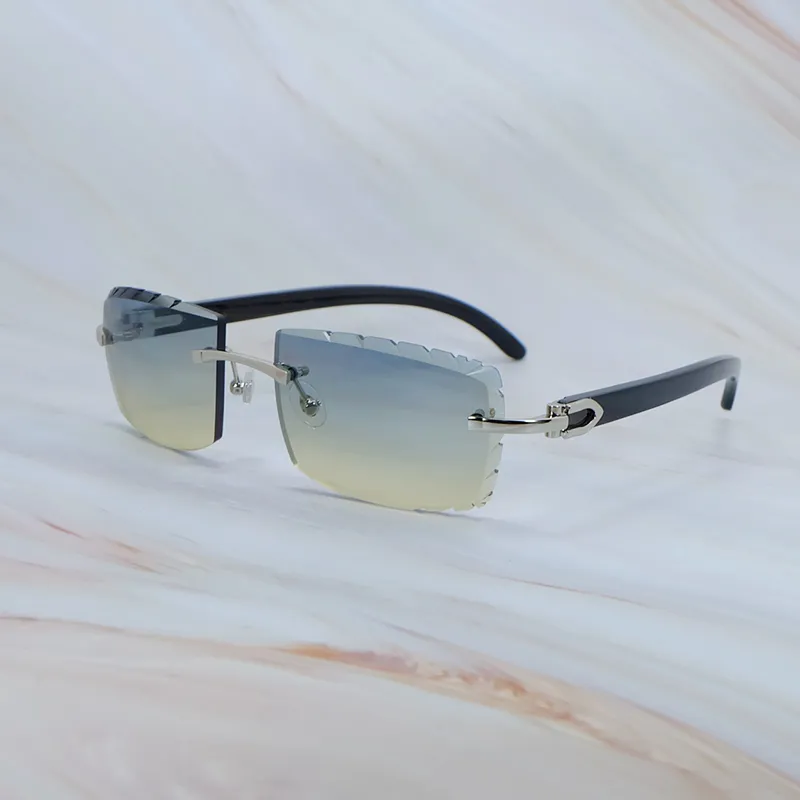 Gafas de sol genuinas de buffalo Horner Carter Diseñador de gafas de sol sin borde para hombres y mujeres NUEVOS EN DIAMOND CUT 