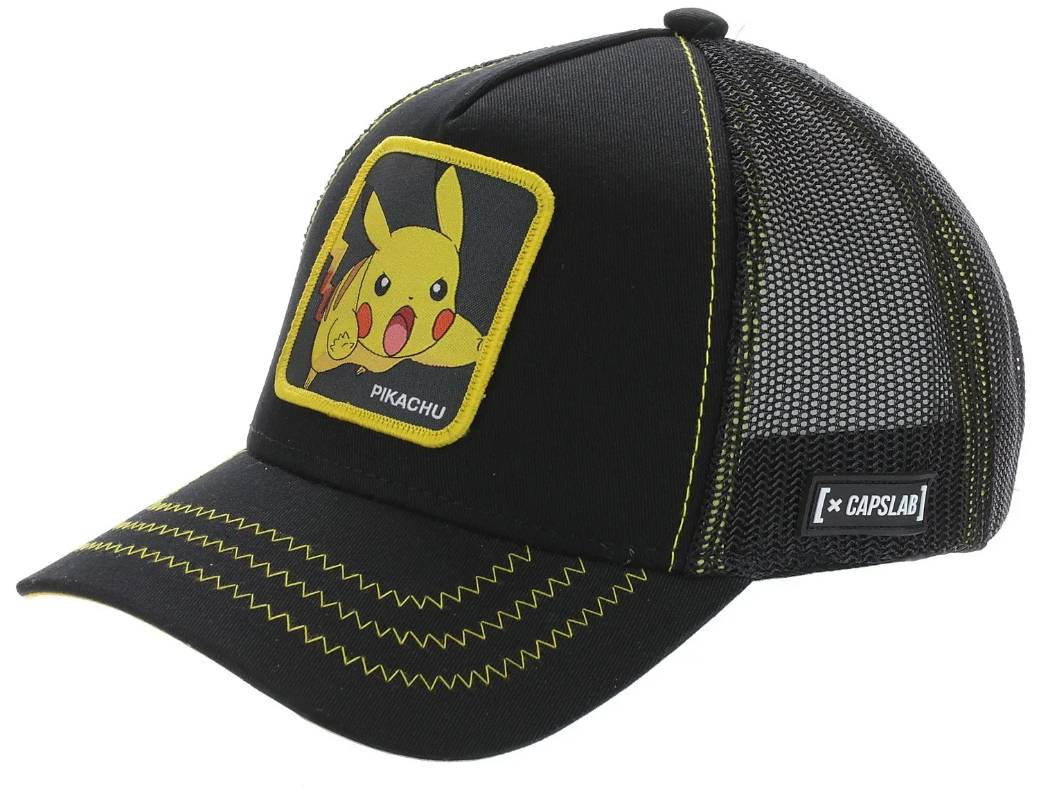 gorra con visera Capslab Pokemon Trucker - Pikachu/Black/Black/Yellow - men´s