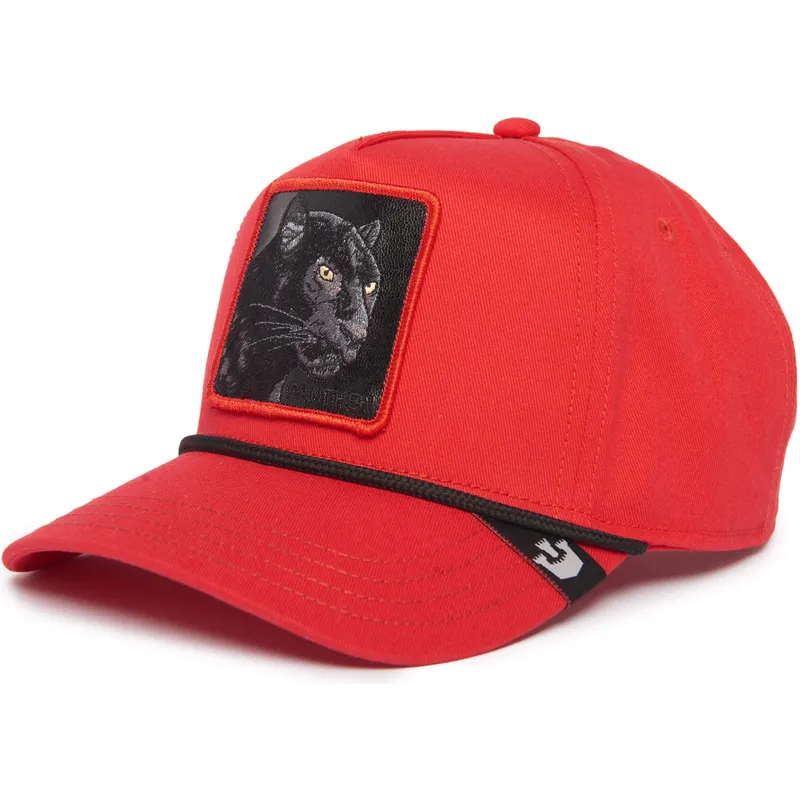 Gorra curva roja snapback pantera Panther 100 The Farm All Over Canvas de Goorin Bros.