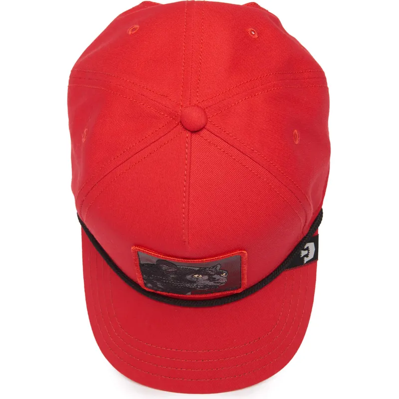 Gorra curva roja snapback pantera Panther 100 The Farm All Over Canvas de Goorin Bros.