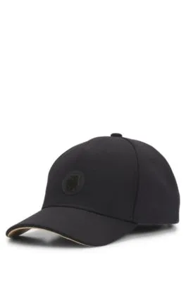 Gorra de algodón con parche de monograma Double B