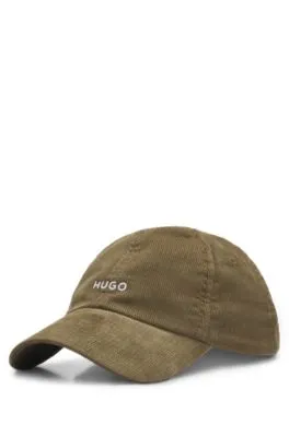 Gorra de pana de algodón con logo bordado