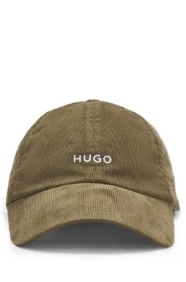 Gorra de pana de algodón con logo bordado