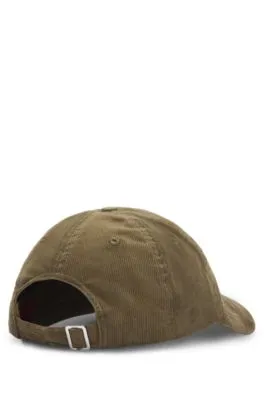 Gorra de pana de algodón con logo bordado