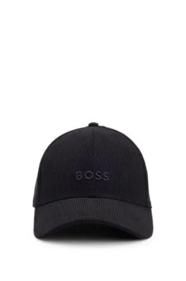 Gorra de pana fina con logo bordado