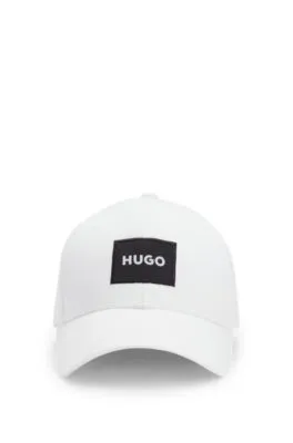 Gorra de sarga de algodón con etiqueta con logo