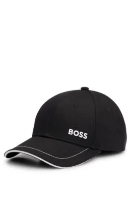 Gorra de sarga de algodón con logo bordado y hebilla de metal