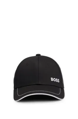 Gorra de sarga de algodón con logo bordado y hebilla de metal