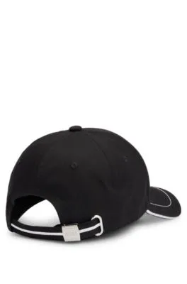 Gorra de sarga de algodón con logo bordado y hebilla de metal