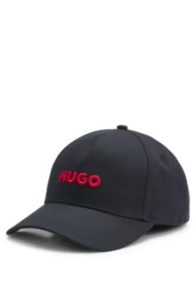 Gorra de sarga de algodón con logo en la parte delantera y en la visera