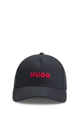 Gorra de sarga de algodón con logo en la parte delantera y en la visera