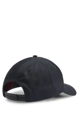 Gorra de sarga de algodón con logo en la parte delantera y en la visera