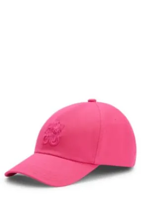 Gorra de sarga de algodón con logo floral bordado