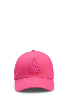 Gorra de sarga de algodón con logo floral bordado