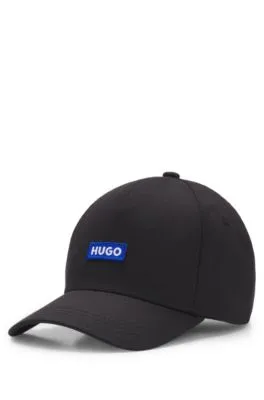 Gorra de sarga de algodón con parche de logo azul