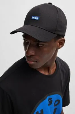 Gorra de sarga de algodón con parche de logo azul