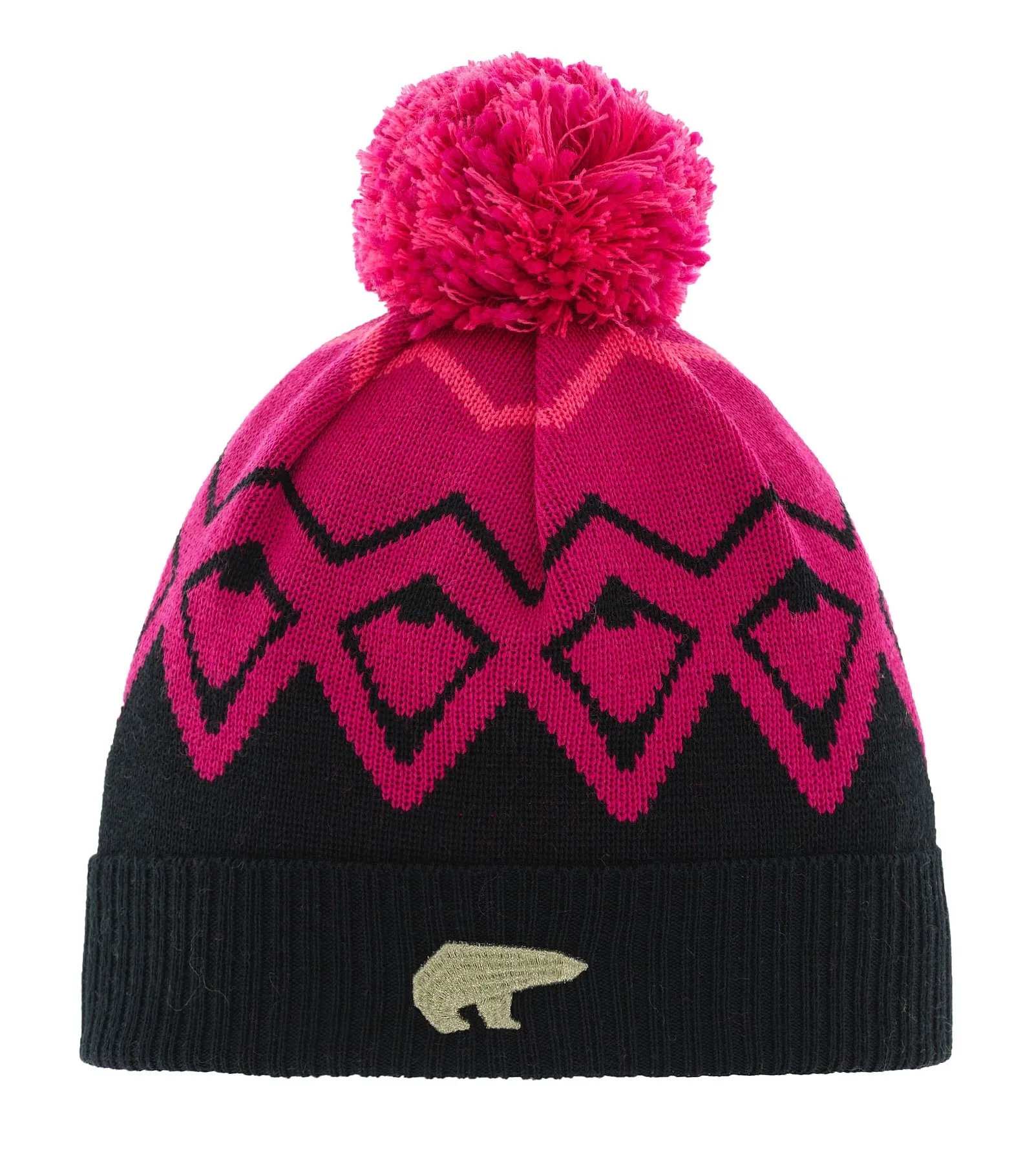 gorra Eisbär Ziggy OS Pompon MÜ - 009/Schwarz/Pitti Pink/Light Pink