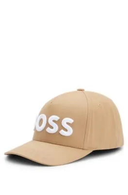 Gorra en sarga de algodón con logo bordado en 3D