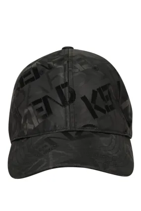 Gorra negra nylon all over logo