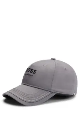 Gorra para equitación con logo bordado y correa de piel