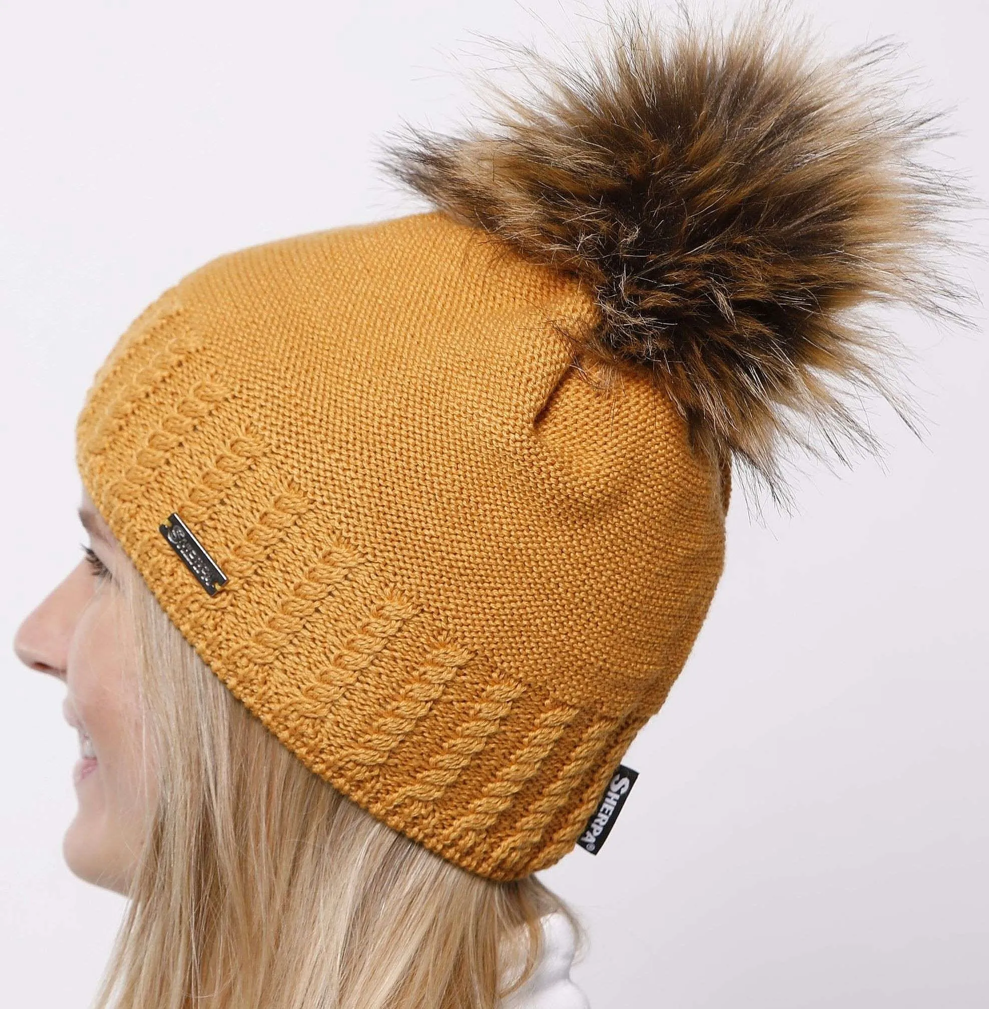 gorra Sherpa Gaia Merino - Mustard - women´s