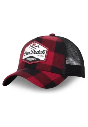 Gorra von dutch roja cuadros car1 trucker cap