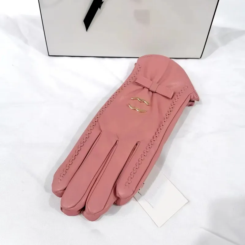 Guantes de cuero de invierno Pantalla de oveja táctil de lujo para ciclismo con guantes de piel de oveja con aislamiento cálido