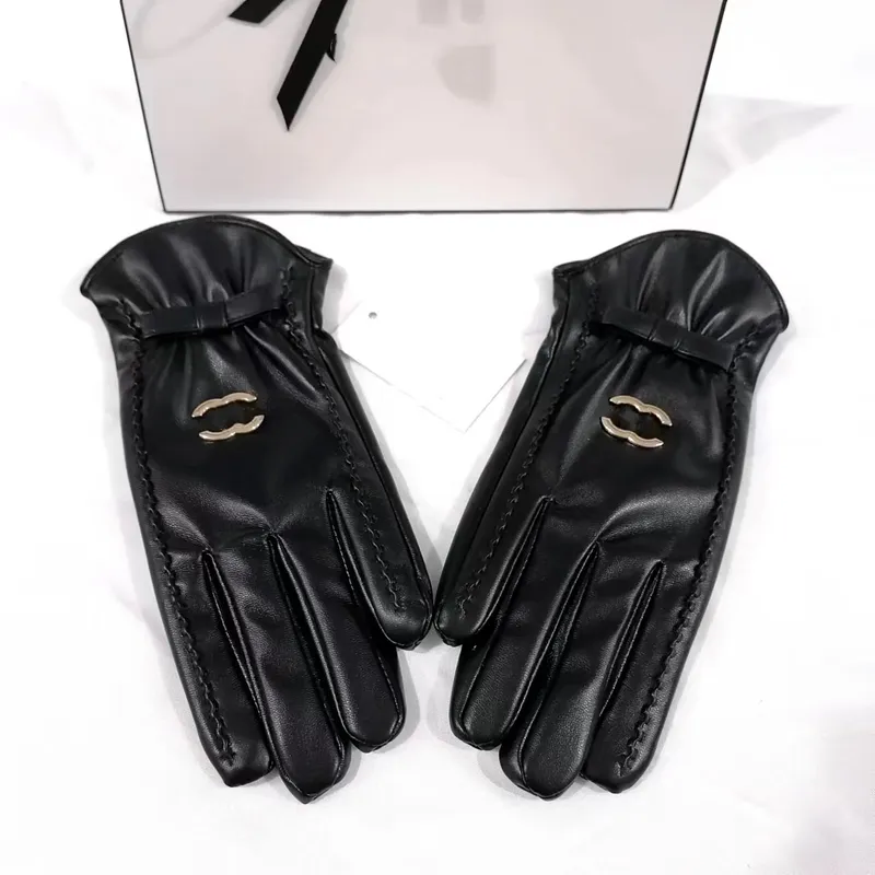 Guantes de cuero de invierno Pantalla de oveja táctil de lujo para ciclismo con guantes de piel de oveja con aislamiento cálido