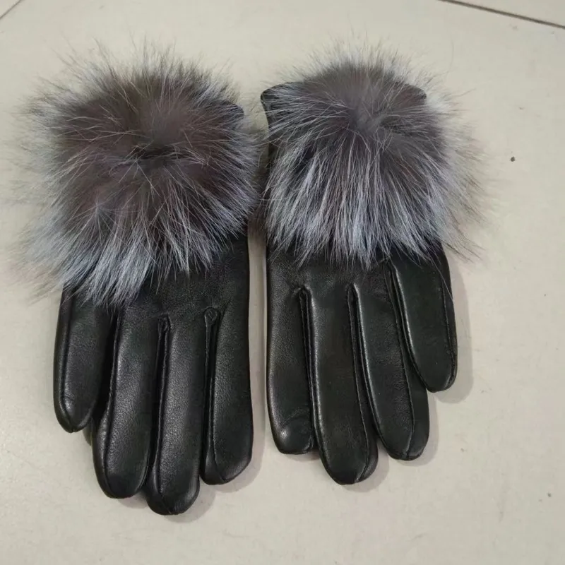 Guantes de diseñador para mujer Nueva calidad Guantes de lujo de cuero de invierno para mujer de gama alta Pantalla táctil de fe