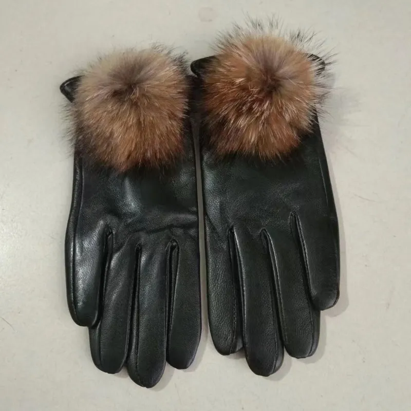 Guantes de diseñador para mujer Nueva calidad Guantes de lujo de cuero de invierno para mujer de gama alta Pantalla táctil de fe