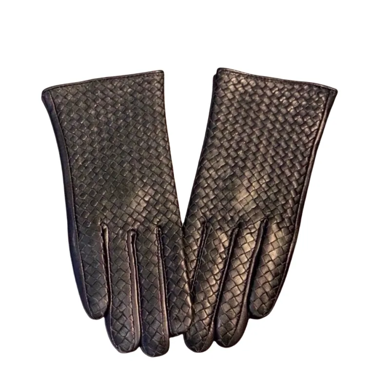 Guantes de piel de oveja para mujeres de alta calidad Guantes de lujo de lujo Guantes de lujo Calidez con forro de vellón 885042