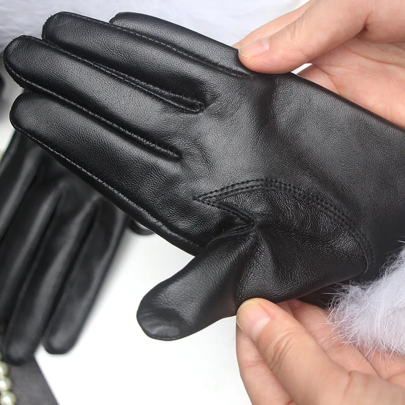 Guantes de piel de oveja reales Fox