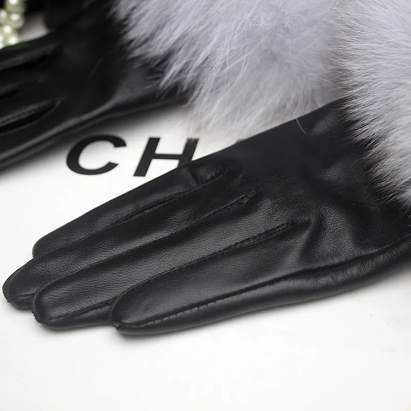 Guantes de piel de oveja reales Fox