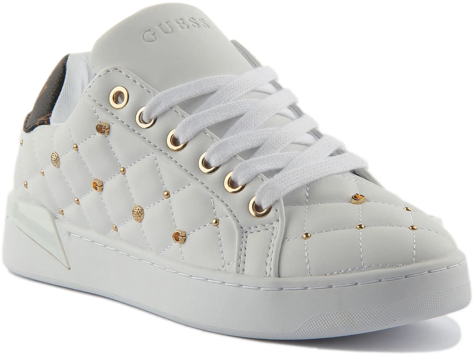 Guess Reea Zapatillas de deporte sintéticas acolchadas con cordones para mujer en marrón