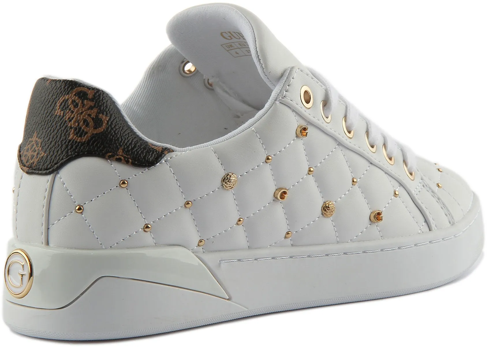 Guess Reea Zapatillas de deporte sintéticas acolchadas con cordones para mujer en marrón