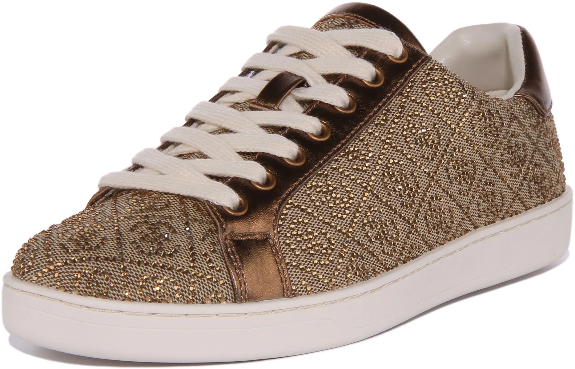 Guess Rosalia Zapatillas de deporte casual con cordones en mezcla de algodón para mujer en beige