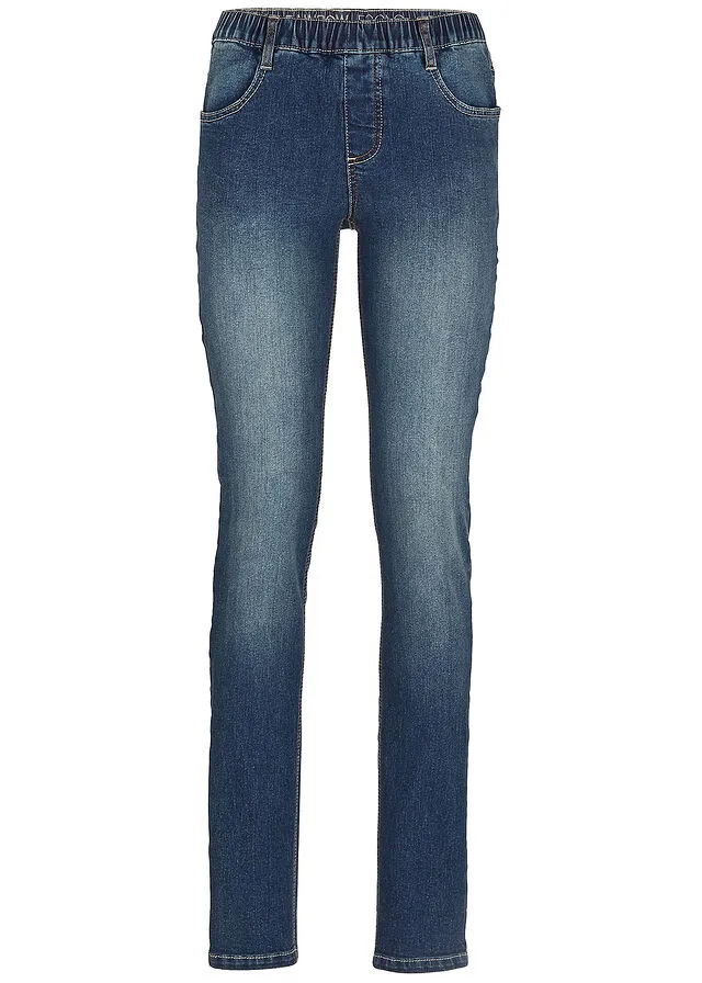 Jeggings efecto lavado denim oscuro