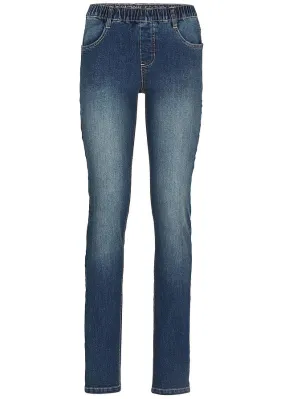 Jeggings efecto lavado denim oscuro