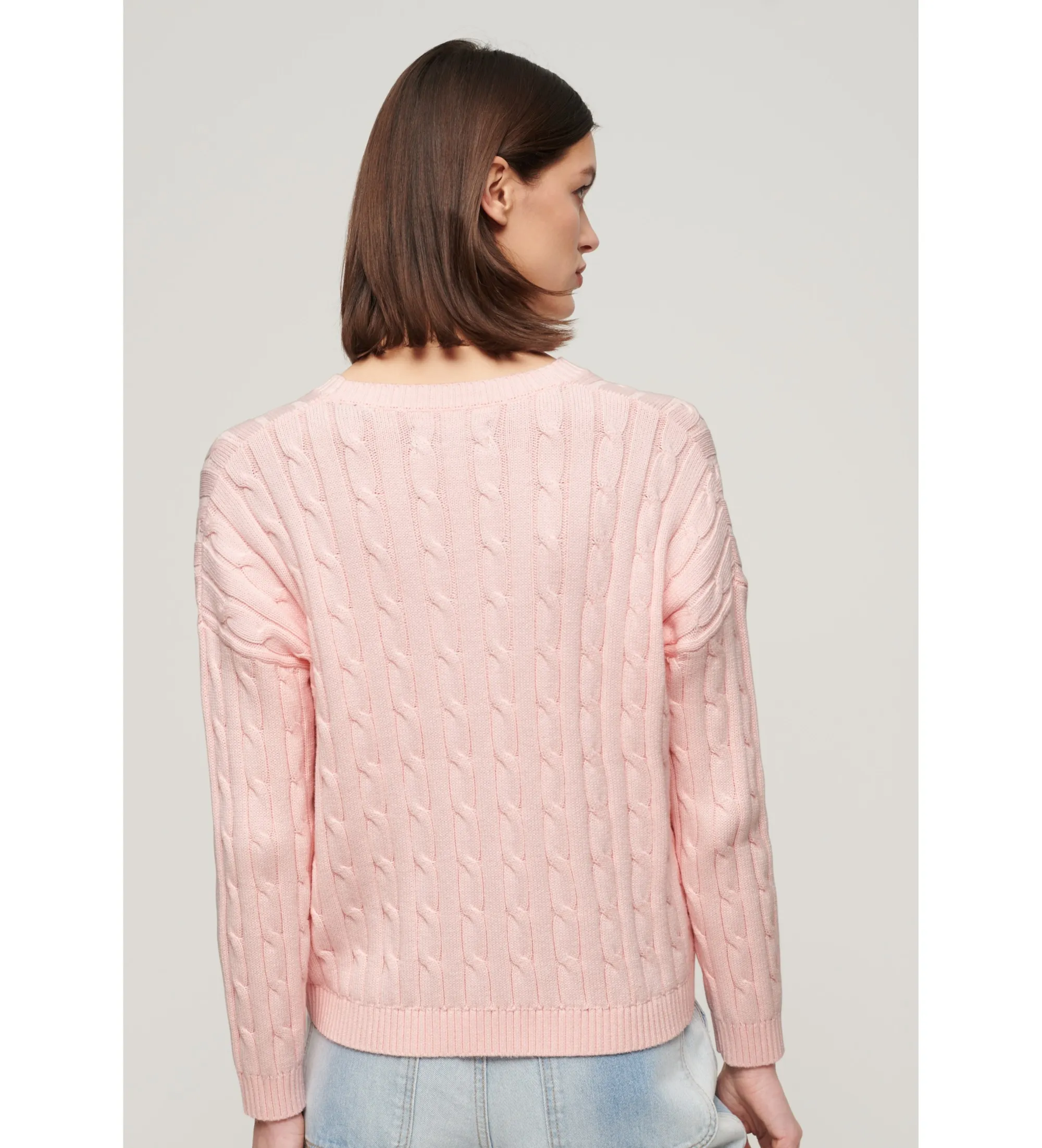 Jersey en punto trenzado Vintage rosa