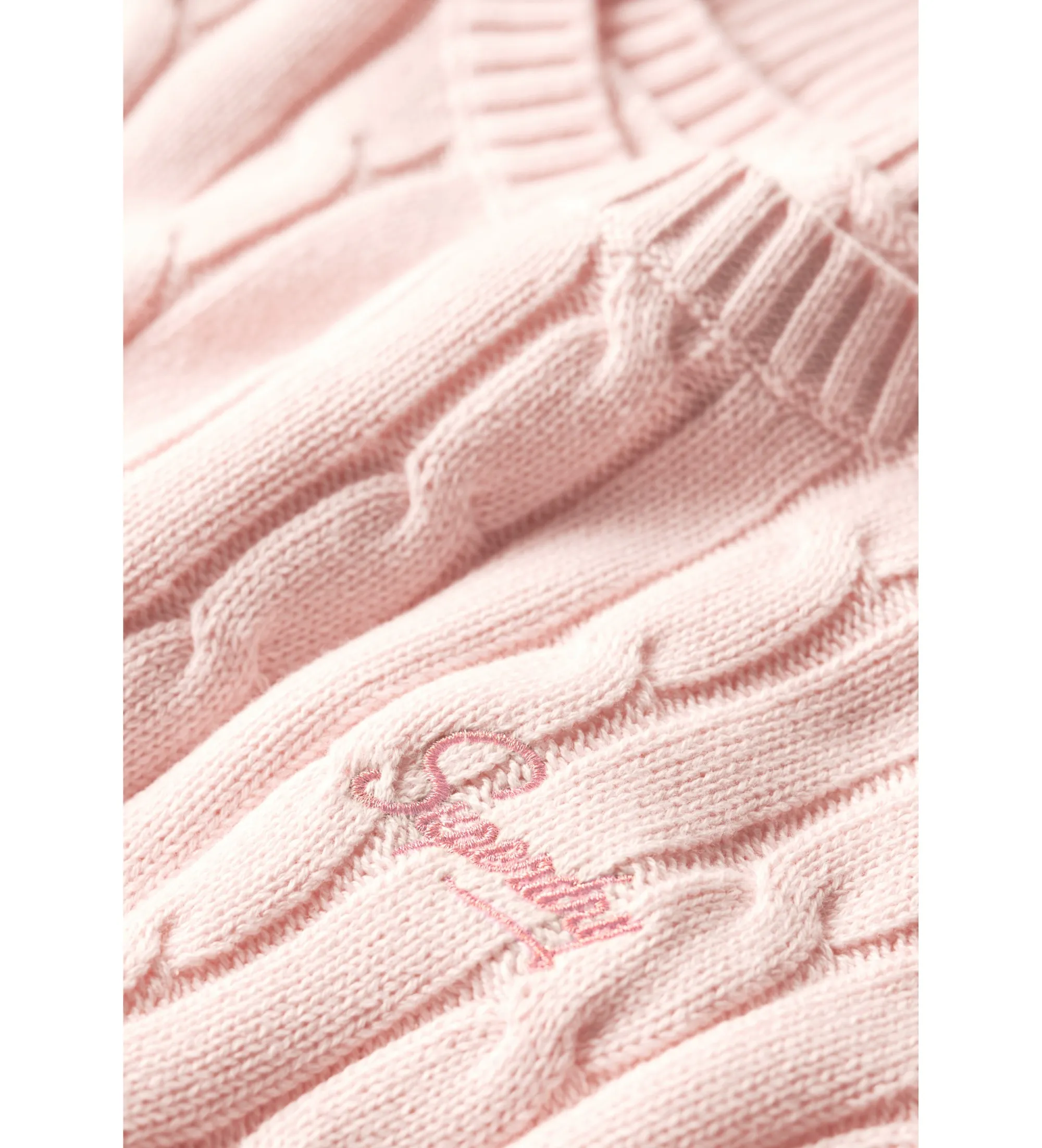 Jersey en punto trenzado Vintage rosa