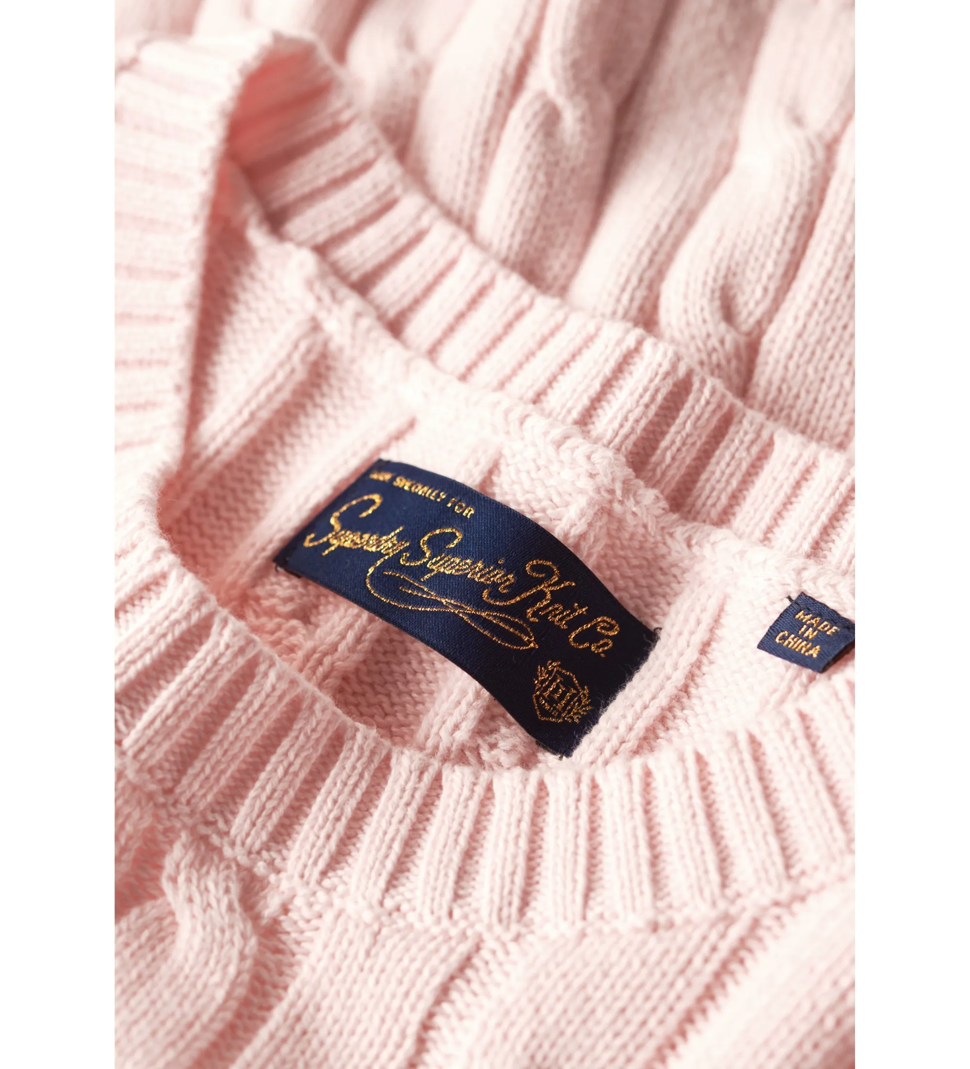 Jersey en punto trenzado Vintage rosa