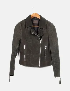 JOFAMA Chaqueta biker gris oscuro ante