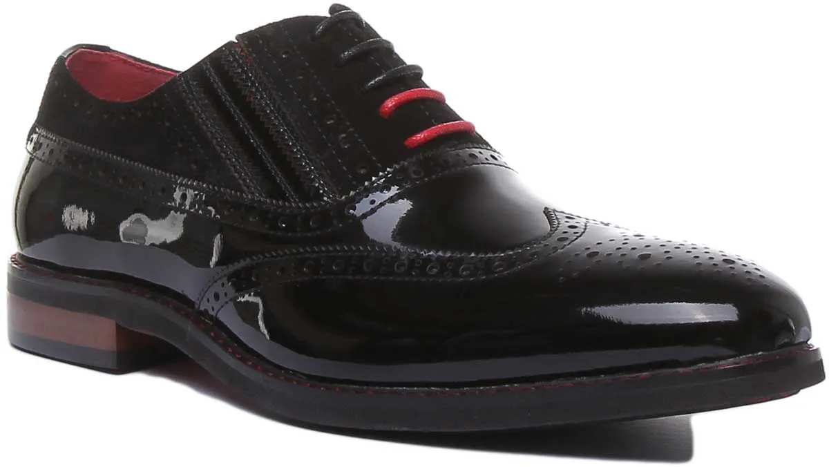 JUSTINREESS Jake Zapatos brogue de piel con cordones para hombre en marrón