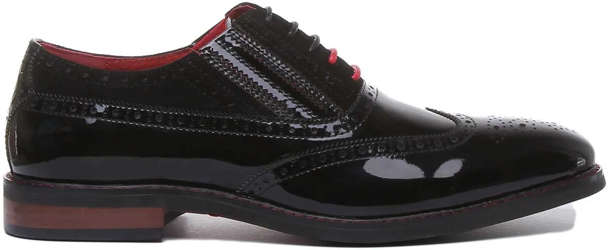 JUSTINREESS Jake Zapatos brogue de piel con cordones para hombre en marrón