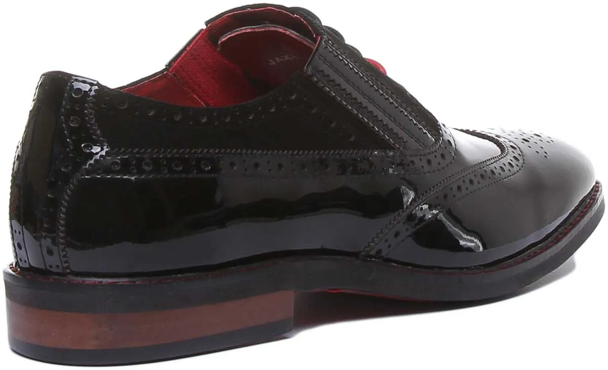 JUSTINREESS Jake Zapatos brogue de piel con cordones para hombre en marrón