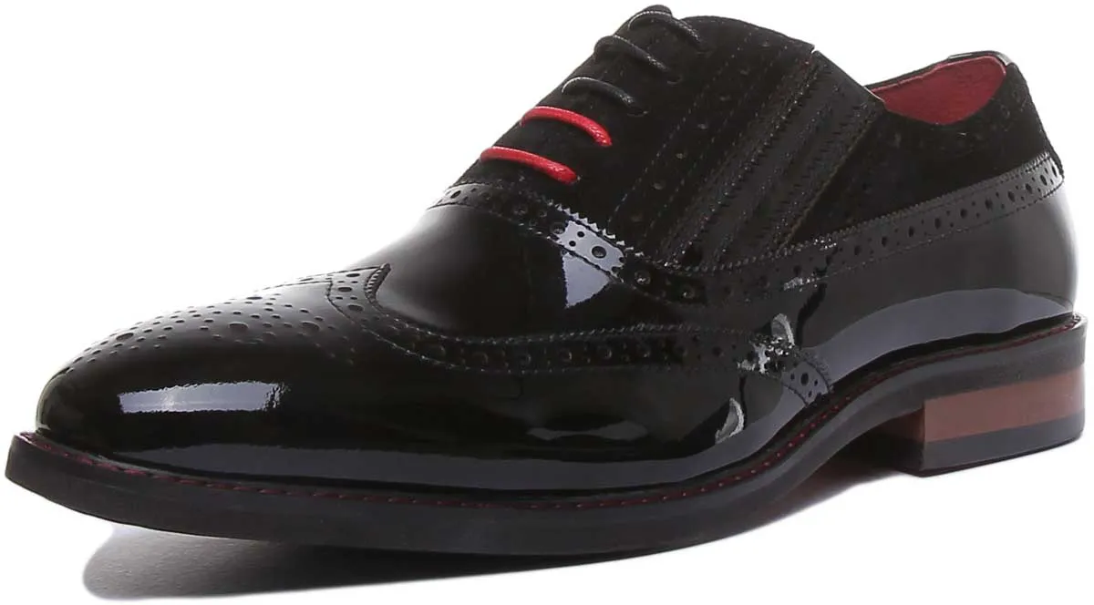 JUSTINREESS Jake Zapatos brogue de piel con cordones para hombre en marrón