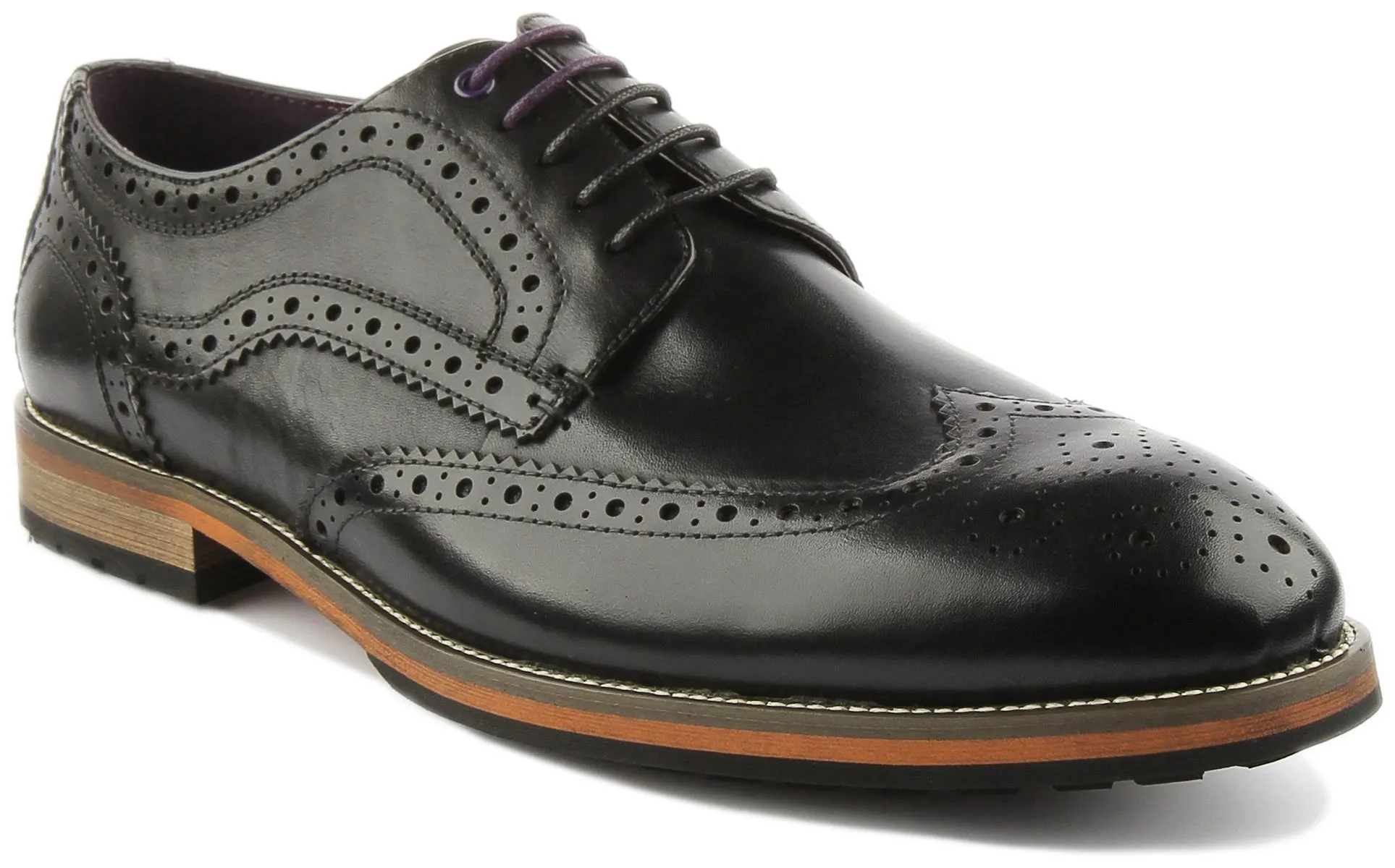 JUSTINREESS Rudolph Zapatos brogue de piel con cordones para hombre en marrón