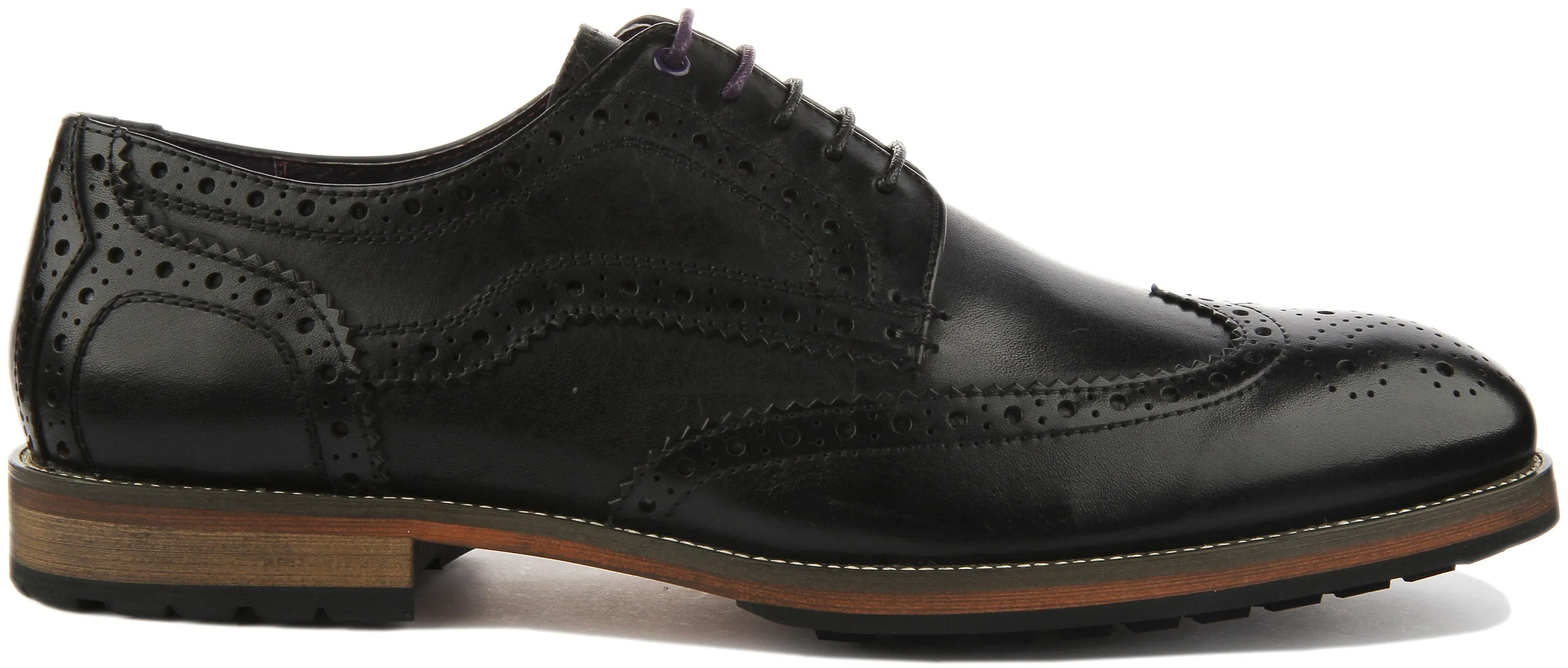 JUSTINREESS Rudolph Zapatos brogue de piel con cordones para hombre en marrón