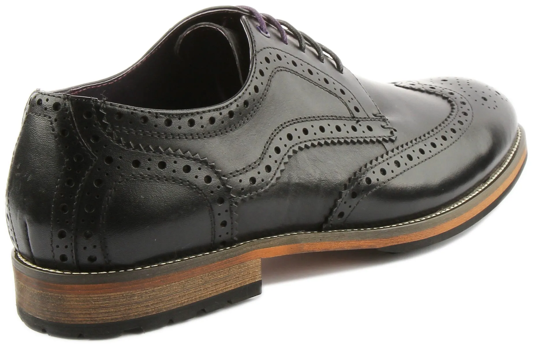 JUSTINREESS Rudolph Zapatos brogue de piel con cordones para hombre en marrón